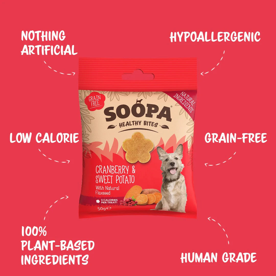 SOOPA tranebær & søtpotet biter