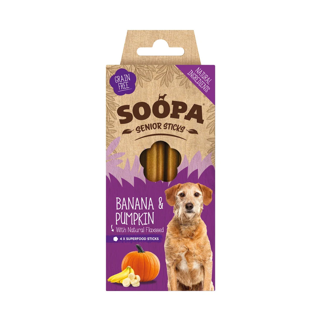 Soopa senior banan søtpotet & linfrø tyggepinner