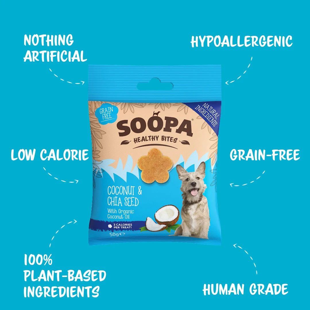 Soopa kokosnøtt & chia biter