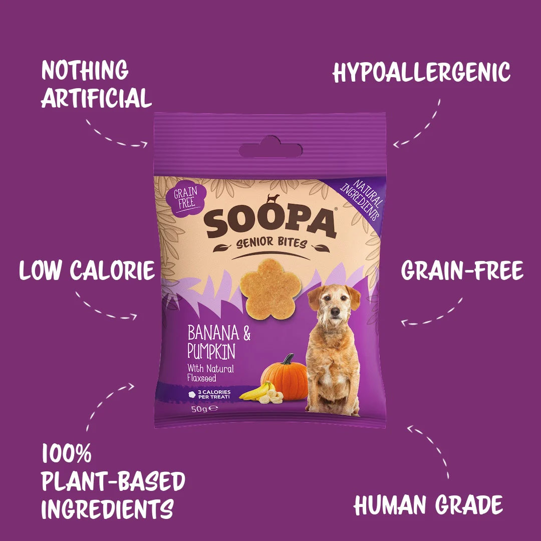 Soopa senior banan & gresskar biter