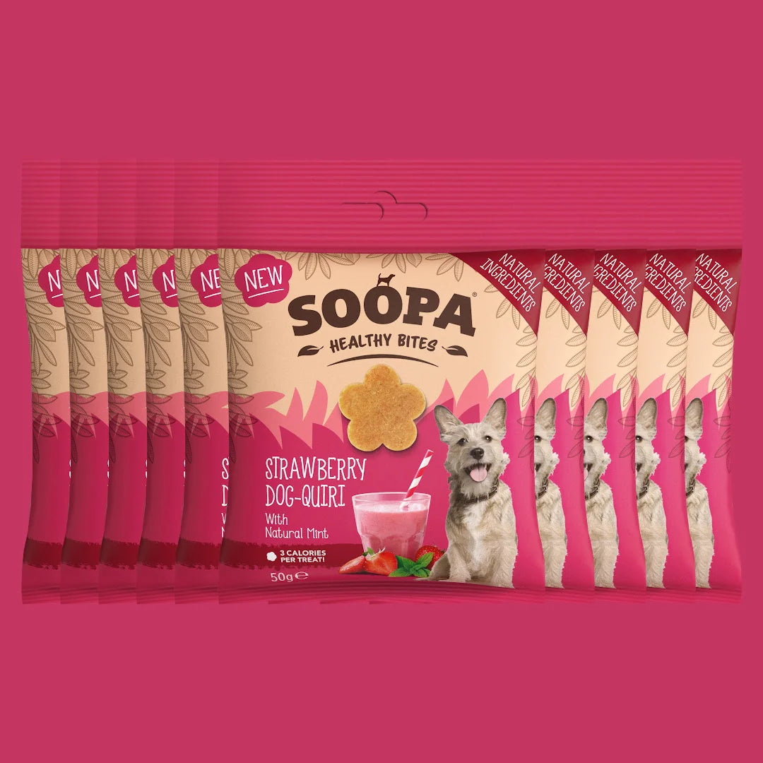 Soopa strawberry dog -quiri biter