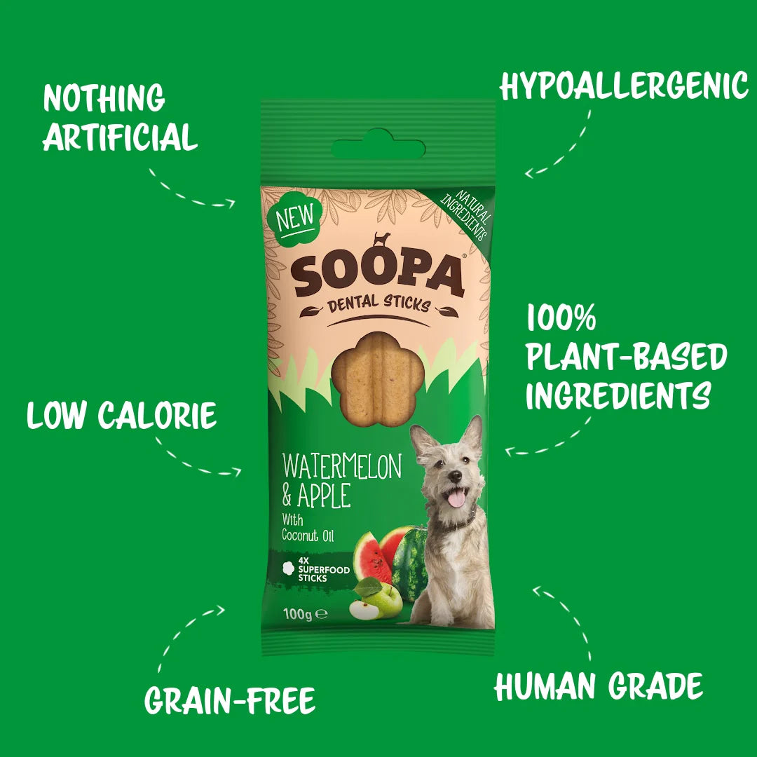 Soopa vannmelon og eple tyggepinne